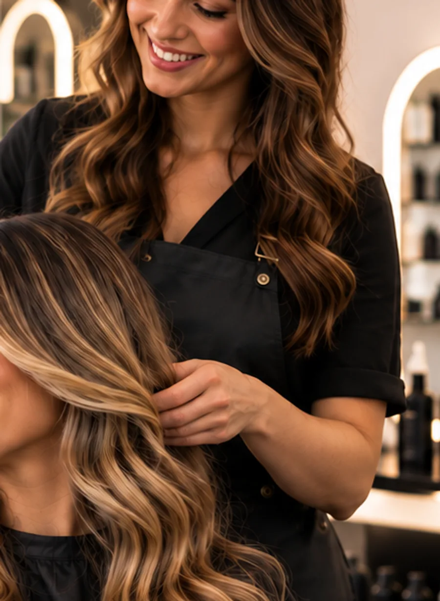 Profissional atendendo cliente em salão de beleza — contabilidade especializada para salões